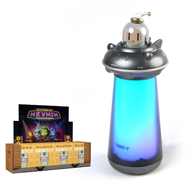 Tempo-Y Ambience Light Bluetooth Speaker - 16 Million Color RGB Light Spaceship-Shaped Desktop Speaker for Creative Gifts